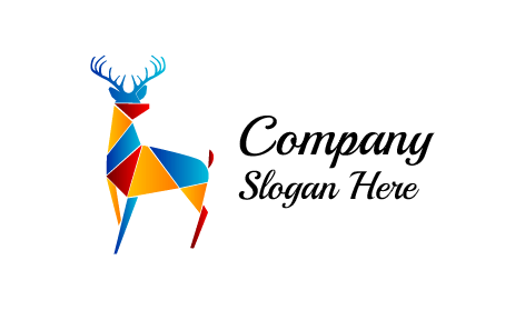 Renkli Desenli Geyik Logosu