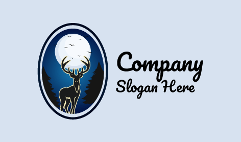 Ay Işığında Geyik Manzarası Logosu