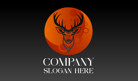 Logo Del Cervo Con Cerchio Arancione