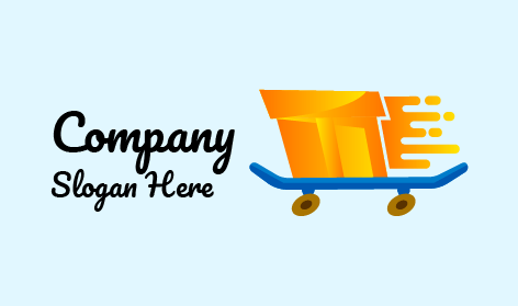 Logo Di Consegna Skateboard Blu