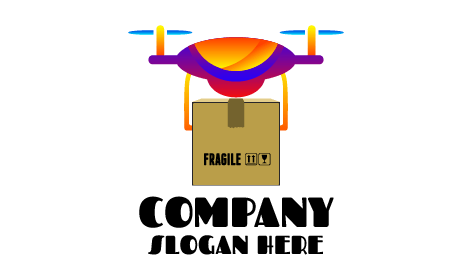 Colorful Drone Delivery Logo