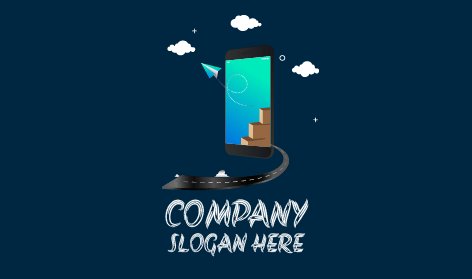 Logo Di Consegna Dello Shopping Tramite Smartphone