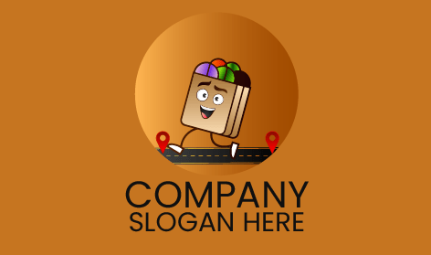 Walking Parcel Delivery Logo