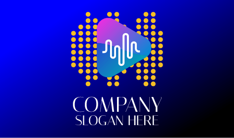 Logotipo De DJ De Reproducción De Ondas De Sonido