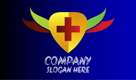 Logotipo De Médico Con Alas De Dos Colores