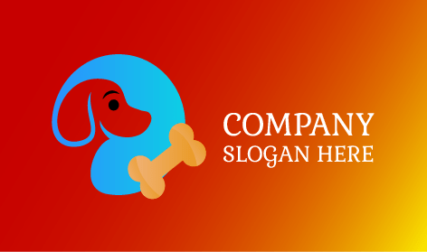 Logo Curieux En Forme D'os De Chien Rouge