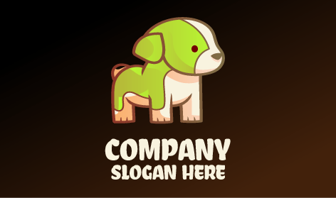 Logo Del Cucciolo Di Cane Verde Chiaro