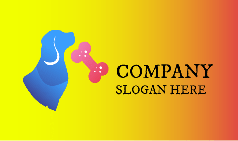 Logo De Chien En Os Rose