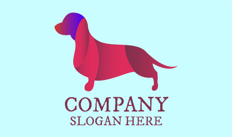 Logotipo De Perro Salchicha Rosa