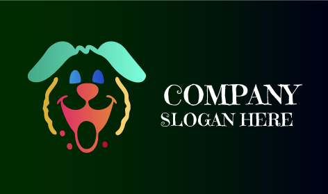 Logo Del Cane Con I Colori Dell'arcobaleno