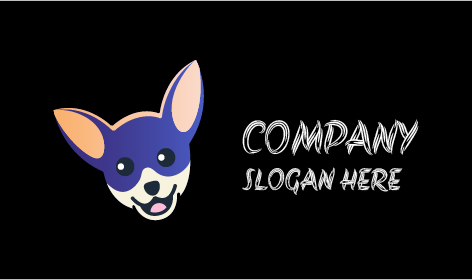 Logotipo De Perro Con Orejas Puntiagudas Blancas