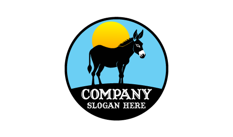 Beautiful Sunrise Donkey Logo