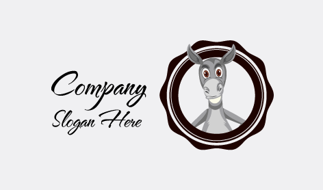 Gray Smiley Donkey Logo