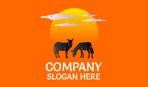 Logo Keledai Yang Merumput Dan Memukau