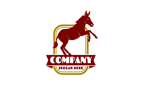 Maroon Galloping Donkey Logo