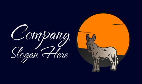 Logo Con Asino Dal Cerchio Arancione