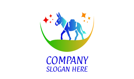 Red Yellow Stars Donkey Logo