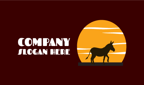 Logo Siluet Keledai Berjalan