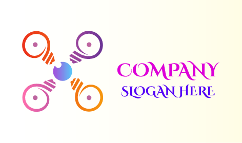 Colorful Aerial Drone Logo