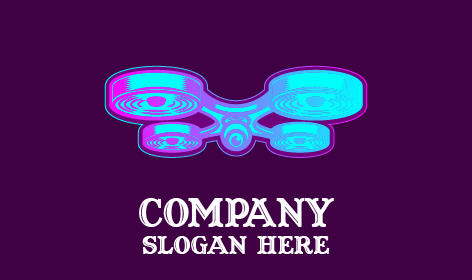 Neon Blue Drone Logo