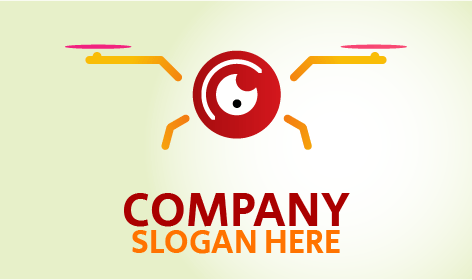 Rotes Miniatur-Drohnen-Logo