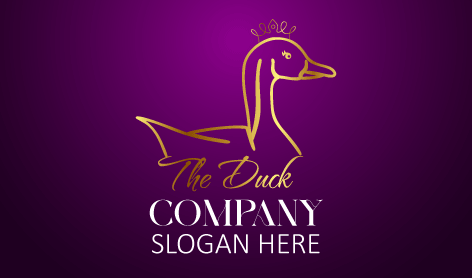 Logotipo De Pato Com Coroa Dourada