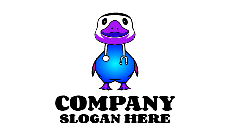 White Stethoscope Duck Logo