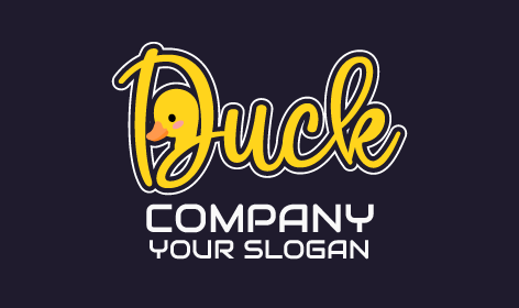 Yellow Duck Typography Logo