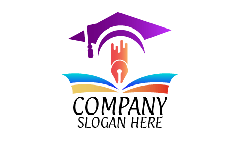 Blue Page Notebook Education Logo