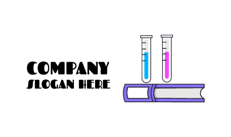 Logotipo Educativo De Tubos De Ensayo Duales