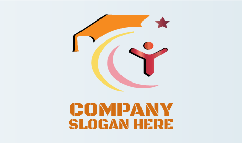 Orange Cap Kindergarten Education Logo