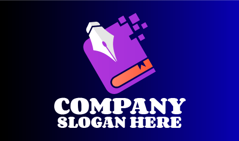 Rotes Seite Lila Buch Bildung Logo