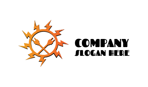 Circle Switch Plug Electrician Logo