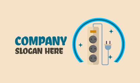 Extension Cord Electrician Logo