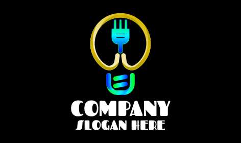 Gradient Bulb Plug Electrician Logo