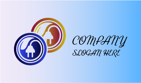 Logo Teknisi Listrik Colokan Daun