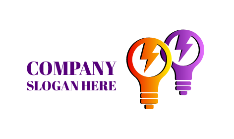 Orange Purple Bulbs Electrician Logo