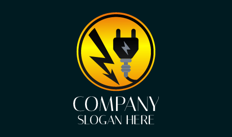 Power Plug Electrician Logo