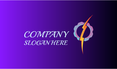 Purple Setting Electrician Logo