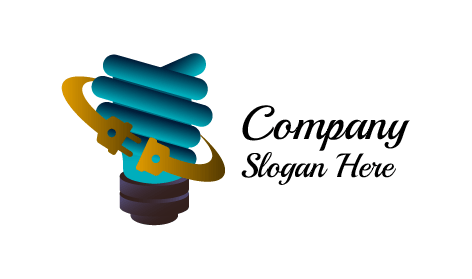 Spiral Shaped Bulb Electrician Logo