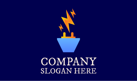 Switch Plug Lightning Electrician Logo
