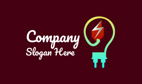 Logo Dell'elettricista Con Lampadina A Fulmine