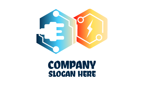 Logotipo De Electricista Con Complemento Blanco