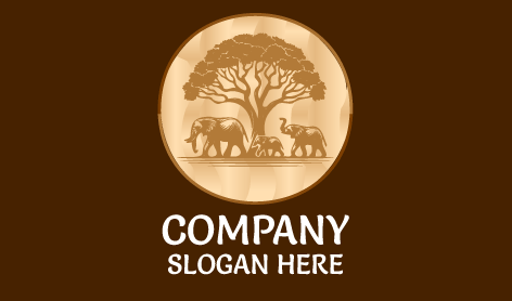 Ancient Nuzzling Elephant Logo