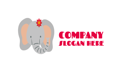 Beautiful Flower Elephant Logo