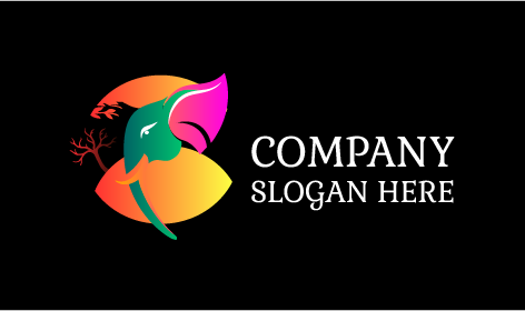 Cute Colorful Elephant Logo