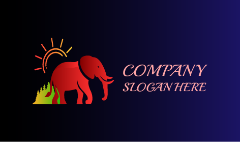 Deep Red Elephant Logo