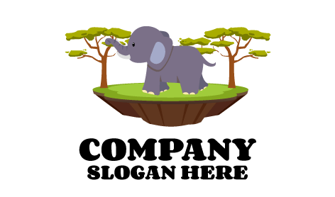 Elevated Trunk Elephant Logo