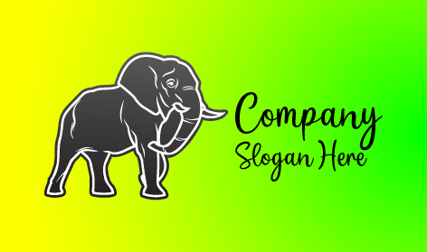 Gray Cartoon Elephant Logo