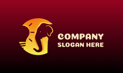Maroon Bulb Elephant Logo